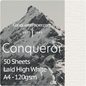 SMALL PACK - TINT:HighWhite, FINISH:Laid, PAPER:120gsm, SIZE:A4-210x297mm, QTY:50Sheets, WATERMARK:No